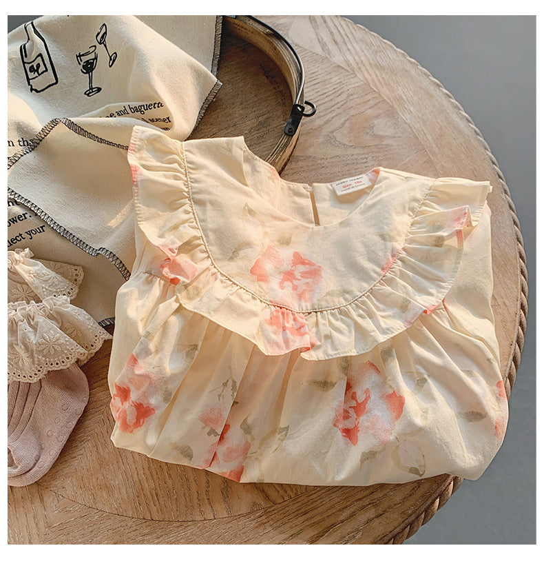 Autumn Floral print Korean st Dress