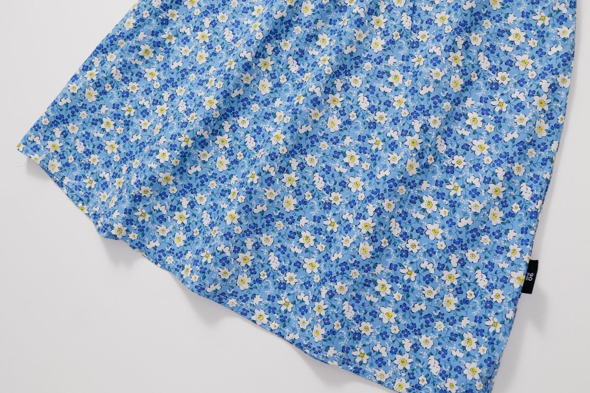 Cosmos print Girls Dress - Blue