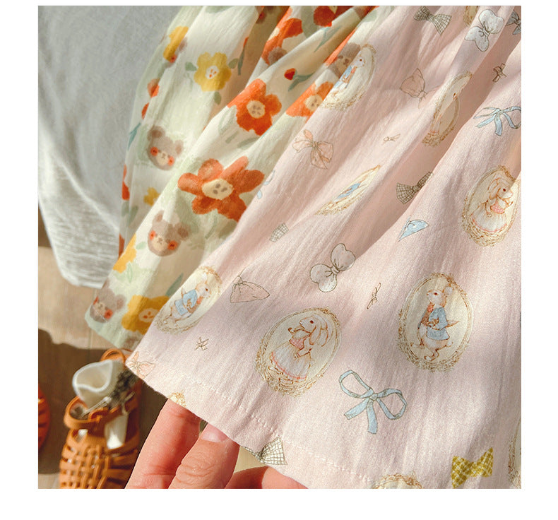 Pink Rabbit Print Dress