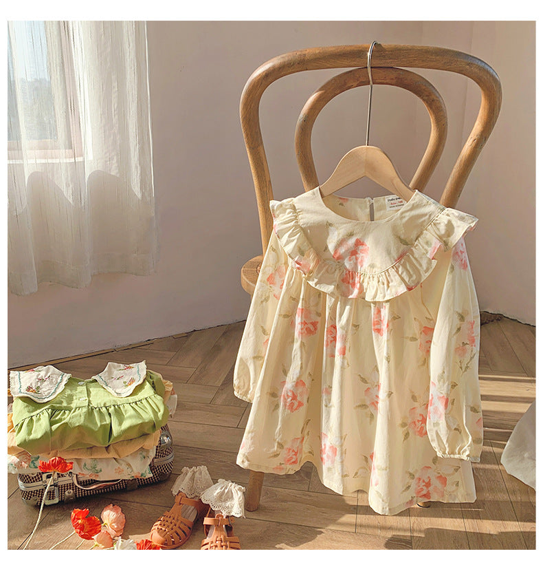 Autumn Floral print Korean st Dress