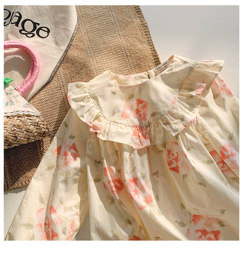Autumn Floral print Korean st Dress