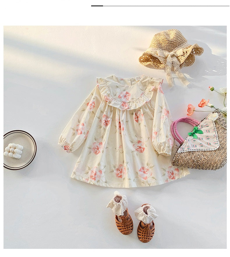 Autumn Floral print Korean st Dress