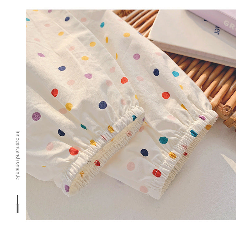 Rose Embroidered dot dress - white