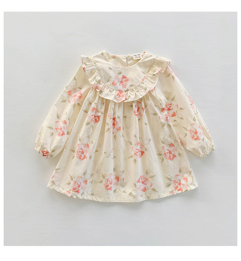 Autumn Floral print Korean st Dress