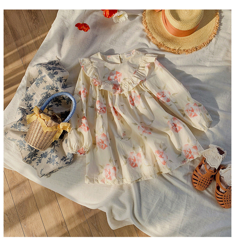 Autumn Floral print Korean st Dress