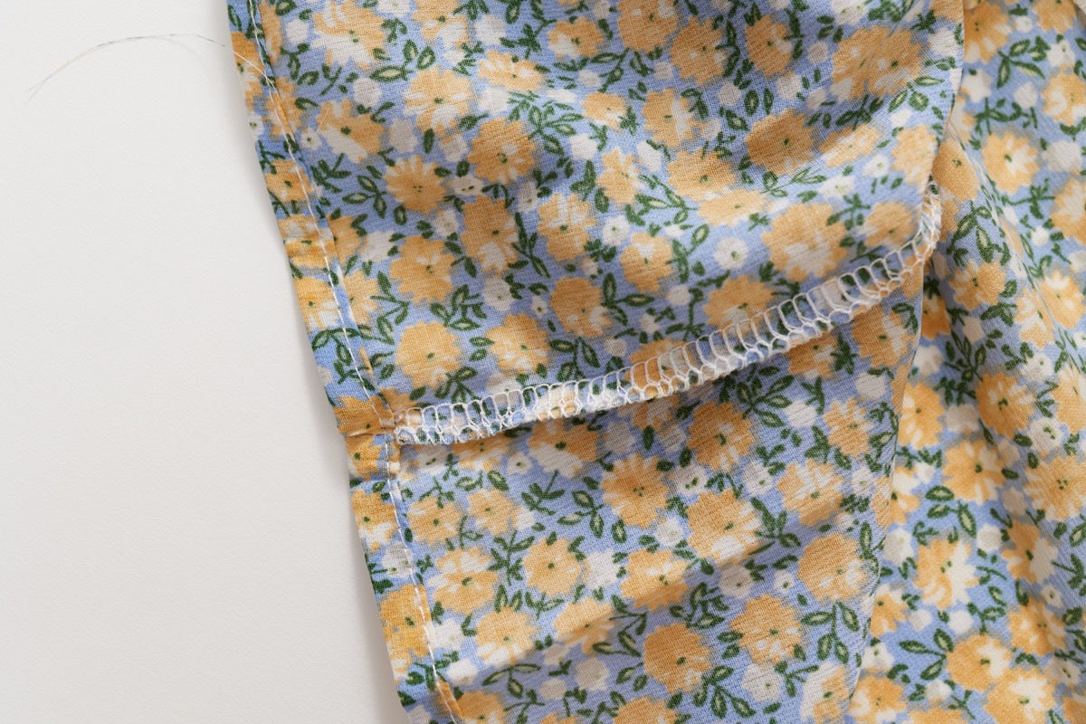 Massive Ribbon Floral Dress - Blue
