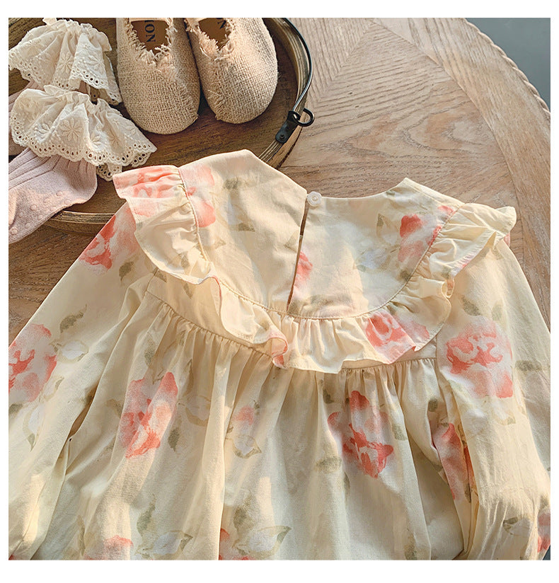 Autumn Floral print Korean st Dress