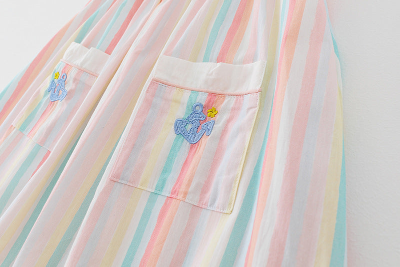 Girl's Yacht Embroidered Dress