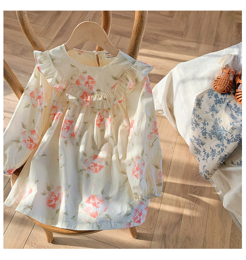 Autumn Floral print Korean st Dress